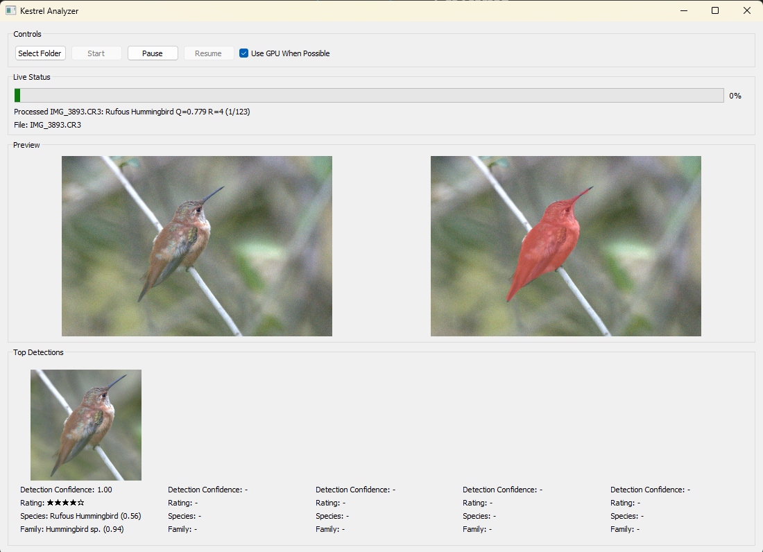 Project Kestrel analyzer interface