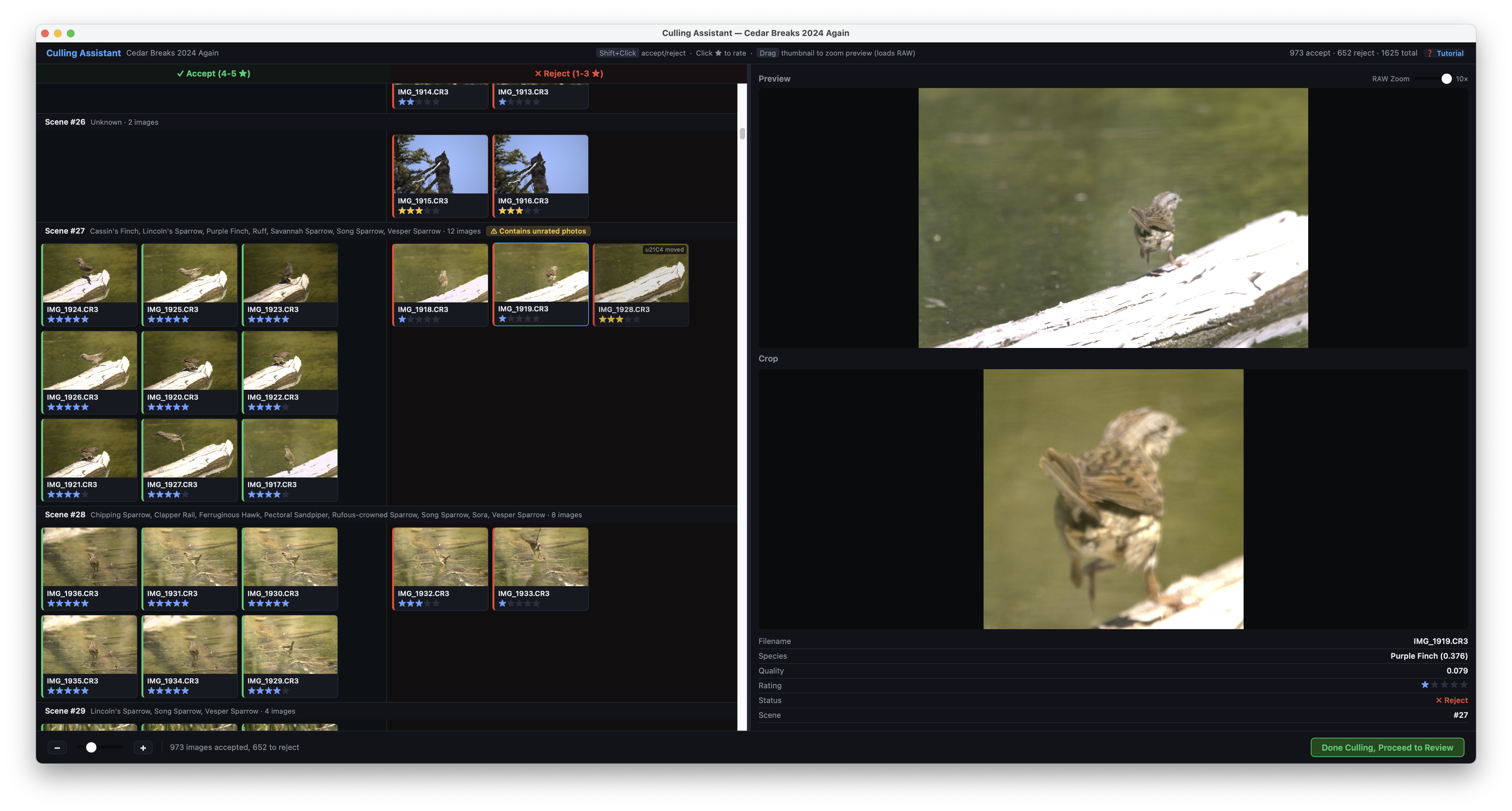 Project Kestrel Culling Assistant interface
